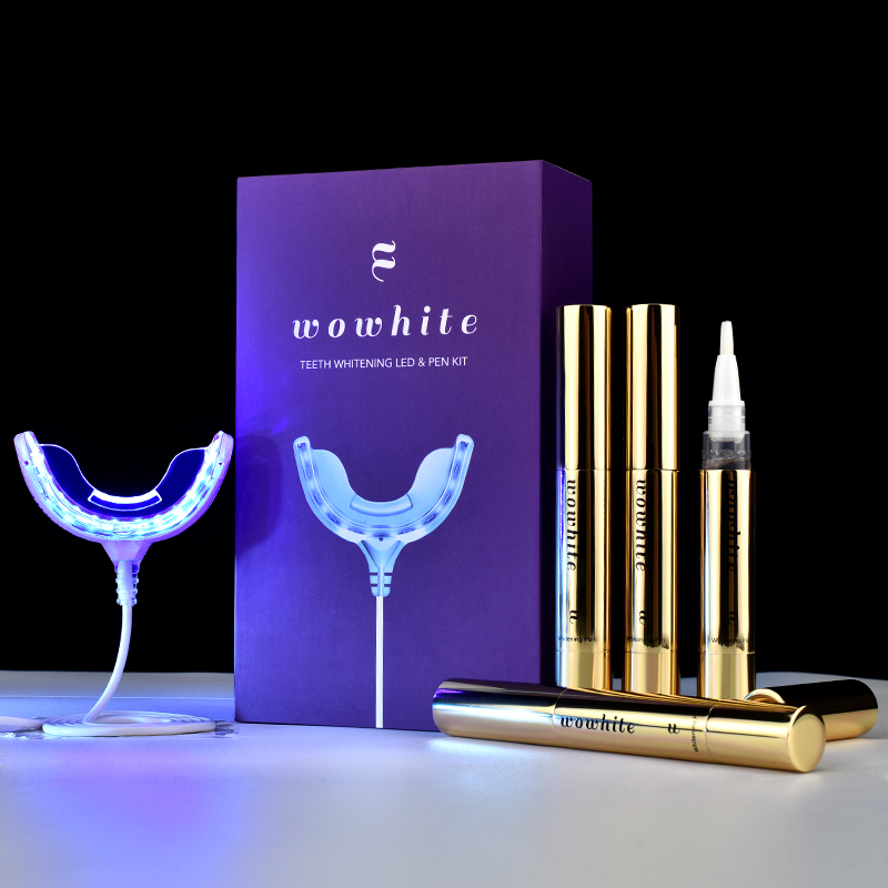 Wholesale Brand Wowhite Oral Care Professional Home Use Wired Teeth Whitening Light With Golden Teeth Whitening Gel Pen Accept OEM&ODM