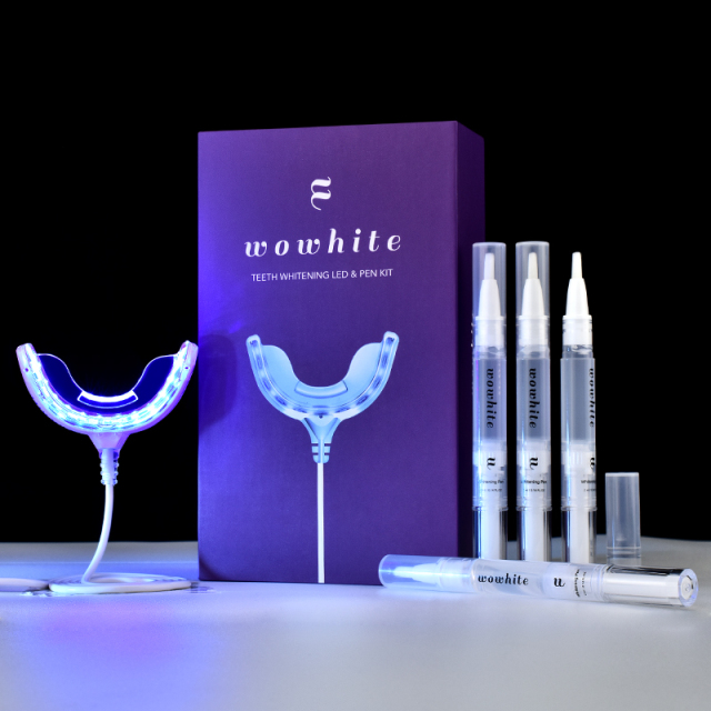 Wholesale Brand Wowhite Oral Care Professional Home Use Wired Teeth Whitening Light With Transparent Teeth Whitening Gel Pen Accept OEM&ODM