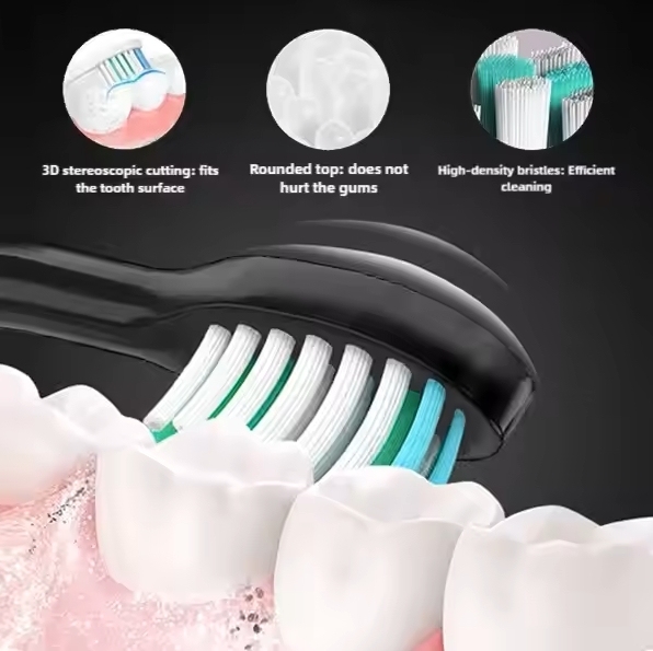 OEM Electric Toothbrush with Custom Logo 5 Modes Soft Dental Clean Waterproof Sonic Toothbrushes (IPX7) for Travel