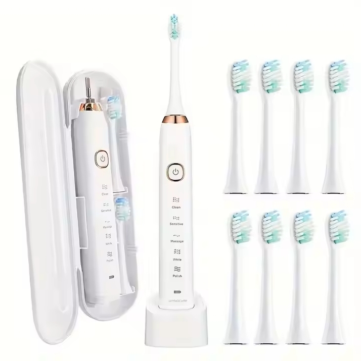 OEM Electric Toothbrush with Custom Logo 5 Modes Soft Dental Clean Waterproof Sonic Toothbrushes (IPX7) for Travel