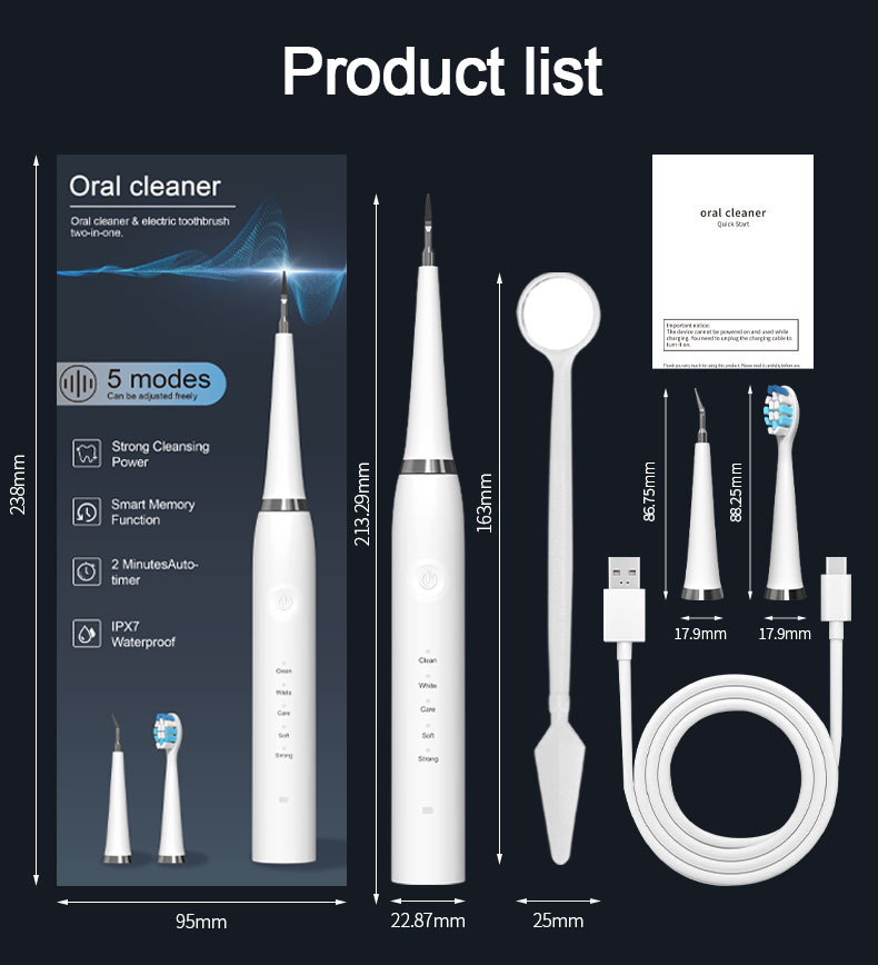 Brand New Wowhite Chargeable Electric Toothbrush IPX7 Oral Cleaning Sonic Electric Toothbrush Five-speed electric toothbrush