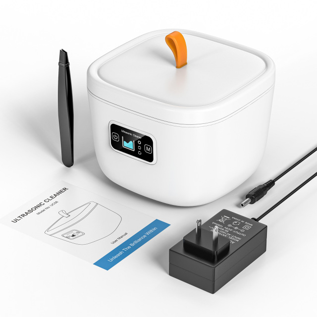 OEM IPX7 Waterproof Ultrasonic UV Dental Cleaner With 225ml Stainless Tank Household Dental Pod Ultrasonic Cleaner for Aligner