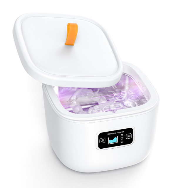 OEM IPX7 Waterproof Ultrasonic UV Dental Cleaner With 225ml Stainless Tank Household Dental Pod Ultrasonic Cleaner for Aligner