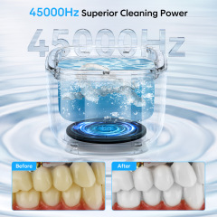 OEM IPX7 Waterproof Ultrasonic UV Dental Cleaner With 225ml Stainless Tank Household Dental Pod Ultrasonic Cleaner for Aligner
