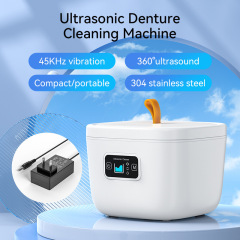 OEM IPX7 Waterproof Ultrasonic UV Dental Cleaner With 225ml Stainless Tank Household Dental Pod Ultrasonic Cleaner for Aligner