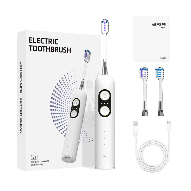 New Wholesale Sweeping vibration electric toothbrush rechargeable model portable family gift set waterproof soft bristles