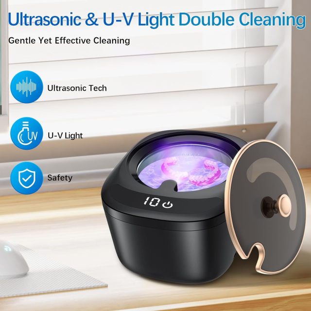 New Ultrasonic Cleaning Machine High-frequency Vibration Violet Sterilization Cleaning Machine Jewelry Wireless Braces Cleaning Machine
