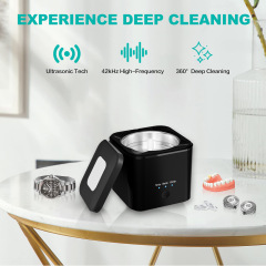 OEM New IPX7 Waterproof Ultrasonic UV Dental Cleaner With 230ml Stainless Tank Household Dental Pod Ultrasonic Cleaner