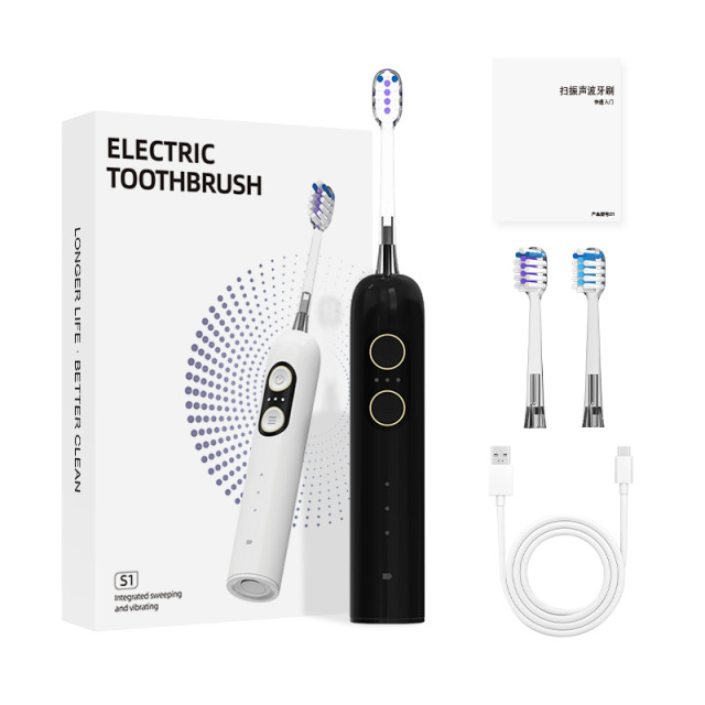 New Wholesale Sweeping vibration electric toothbrush rechargeable model portable family gift set waterproof soft bristles