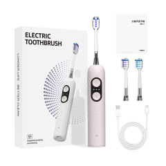 New Wholesale Sweeping vibration electric toothbrush rechargeable model portable family gift set waterproof soft bristles