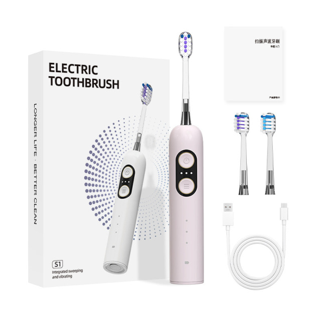 New Wholesale Sweeping vibration electric toothbrush rechargeable model portable family gift set waterproof soft bristles