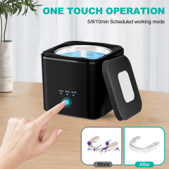 OEM New IPX7 Waterproof Ultrasonic UV Dental Cleaner With 230ml Stainless Tank Household Dental Pod Ultrasonic Cleaner