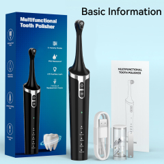 Rechargeable Tooth Polisher Kit for Daily Cleaning, Whitening and Polishing, Electric Dental Teeth Polisher with LED Light