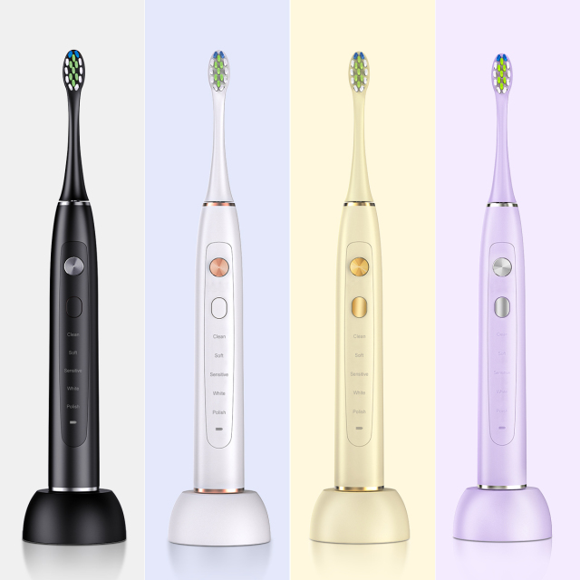 Wholesale OEM Private Logo Kids Adult Low Noise Deep Cleaning Rechargeable Sonic Electric Toothbrush for Children Adult