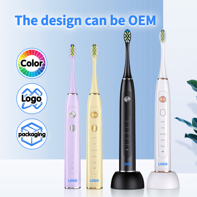 Wholesale OEM Private Logo Kids Adult Low Noise Deep Cleaning Rechargeable Sonic Electric Toothbrush for Children Adult