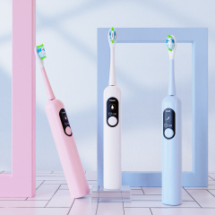 Wholesale Powerful Smart Reminder Automatic Toothbrush Sonic Cleaning 4 Modes Vibrating Electric Toothbrush with Display Screen