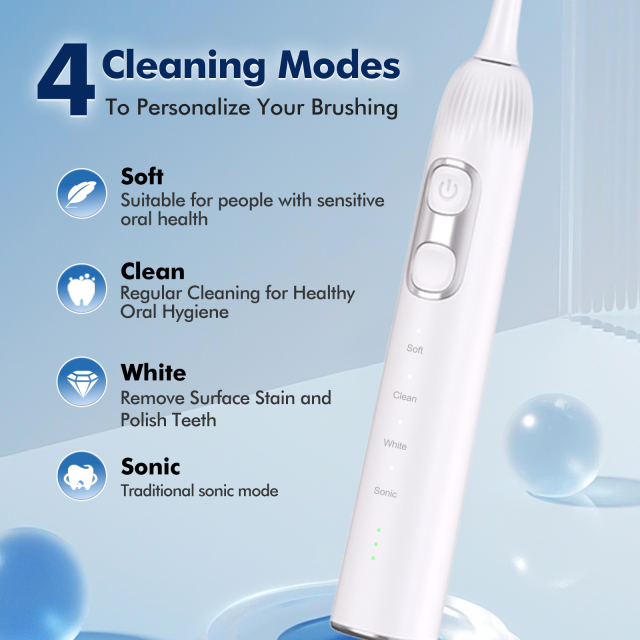 Wholesale Stock Wireless Charging IPX7 Smart Wave Sweep Oscillating Servo Motor Electric Sonic Toothbrush Accept OEM/ODM
