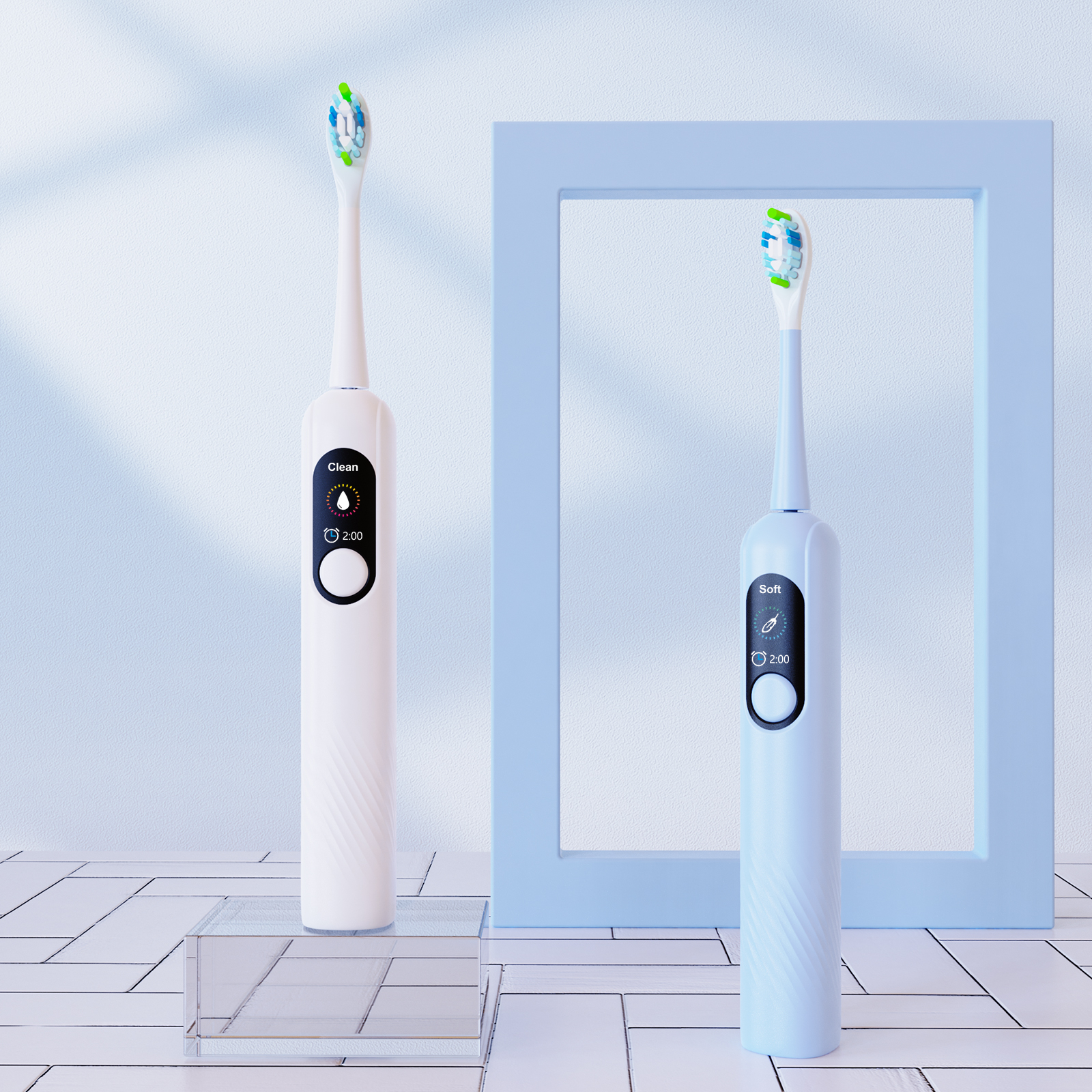 Wholesale Powerful Smart Reminder Automatic Toothbrush Sonic Cleaning 4 Modes Vibrating Electric Toothbrush with Display Screen
