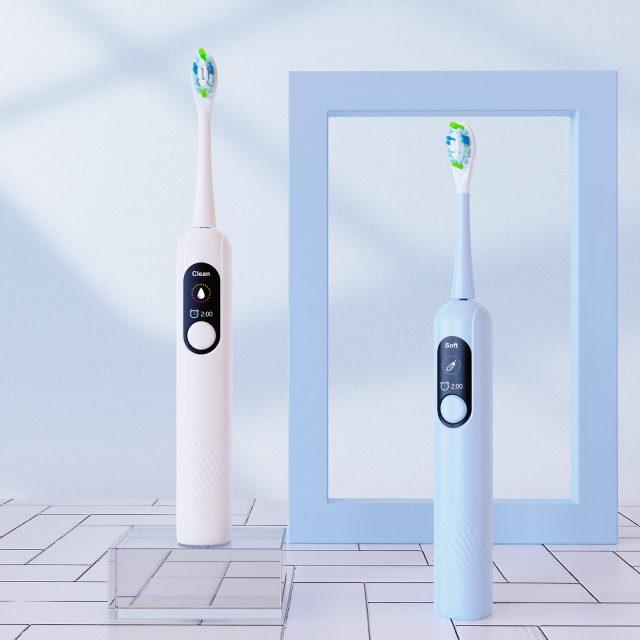 Wholesale Powerful Smart Reminder Automatic Toothbrush Sonic Cleaning 4 Modes Vibrating Electric Toothbrush with Display Screen
