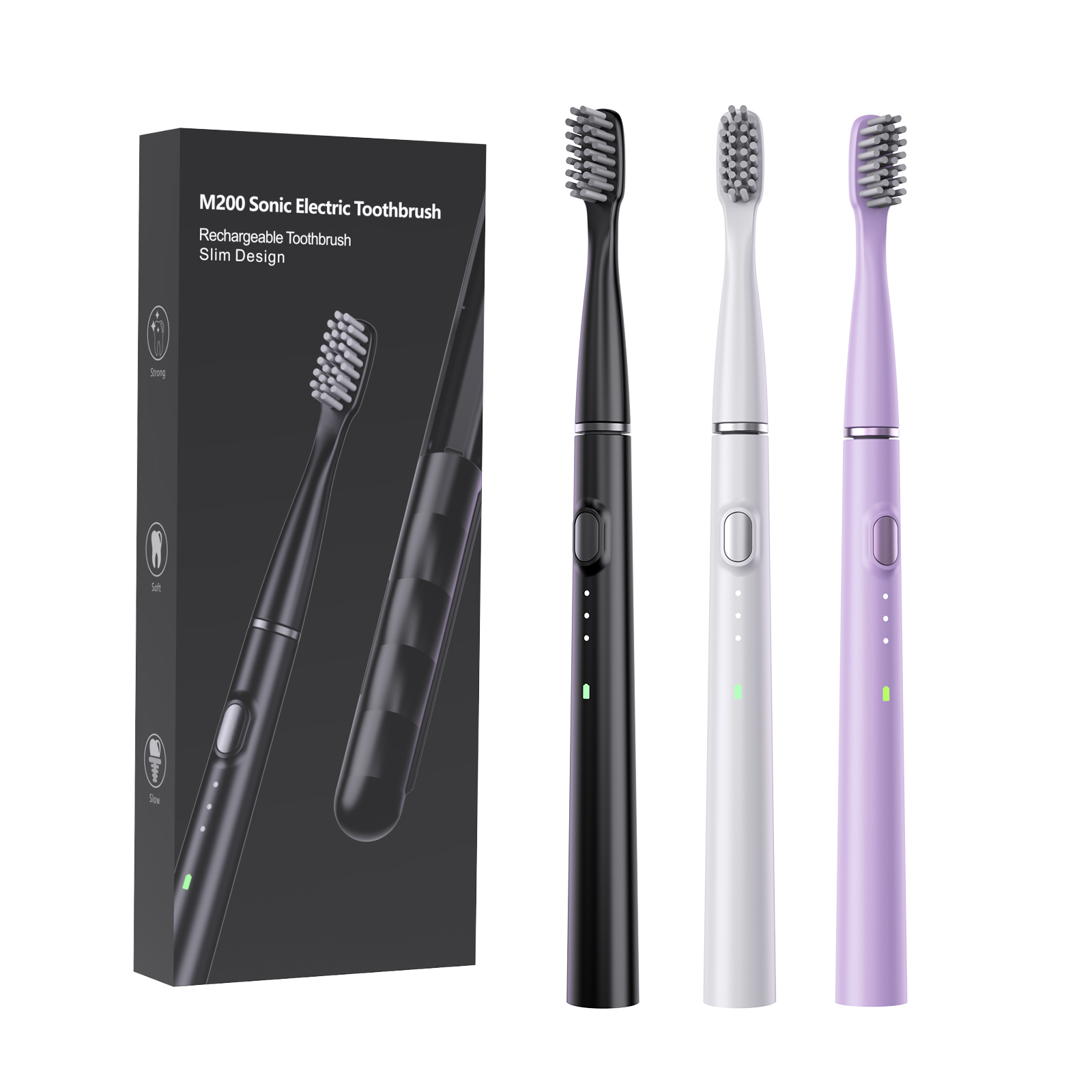 Wholesale Rechargeable Electric Toothbrush OEM Logo Intelligent Whitening Teeth Charge Slim Smart Sonic Electric Vibrating Toothbrush