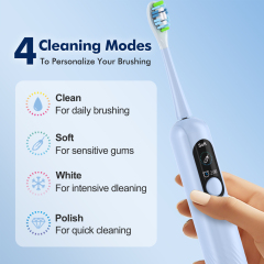 Wholesale Powerful Smart Reminder Automatic Toothbrush Sonic Cleaning 4 Modes Vibrating Electric Toothbrush with Display Screen