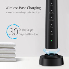 Hot Sale Cheap Automatic Sonic Toothbrush Slim Smart Rechargeable Teeth Whitening Black Electric Toothbrush with Charger Adults