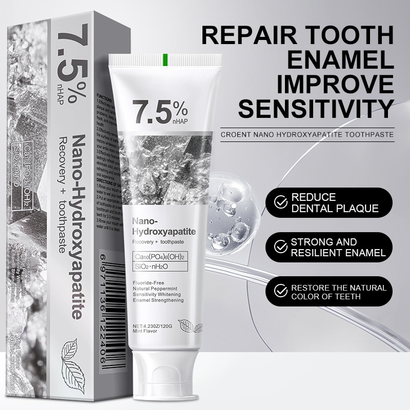 Nano-hydroxyapatite Fluoride-Free Toothpaste for Adults 7.5 Teeth Whitening Decay Repair Breath Freshening Chemical Ingredient