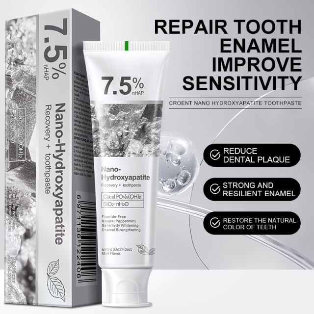 Nano-hydroxyapatite Fluoride-Free Toothpaste for Adults 7.5 Teeth Whitening Decay Repair Breath Freshening Chemical Ingredient