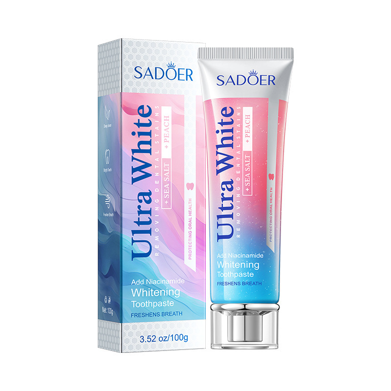 OEM Private Label Pomegranate Sakura Ultra Whitening Toothpaste Deep Cleansing Freshen Breath Brightening Teeth Reduce Stains