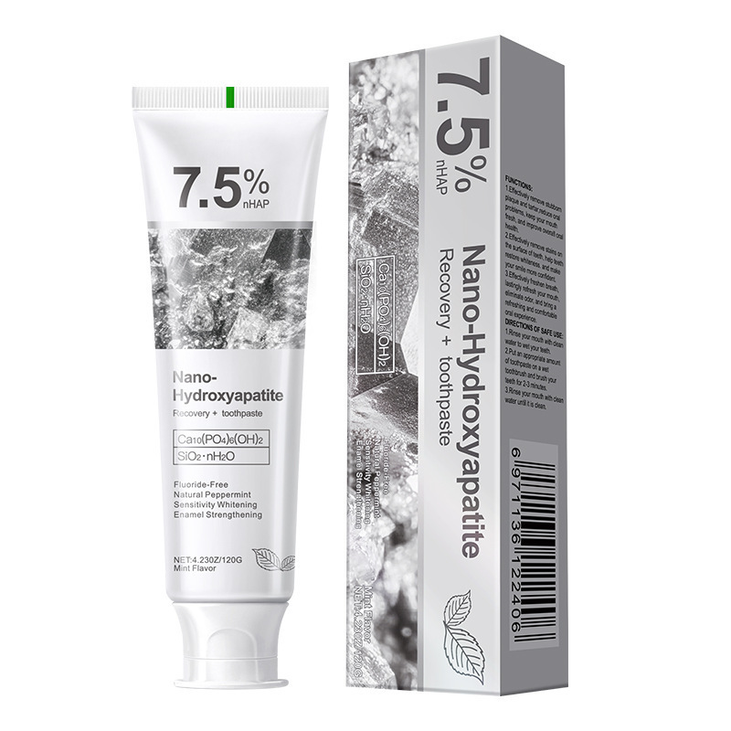 Nano-hydroxyapatite Fluoride-Free Toothpaste for Adults 7.5 Teeth Whitening Decay Repair Breath Freshening Chemical Ingredient