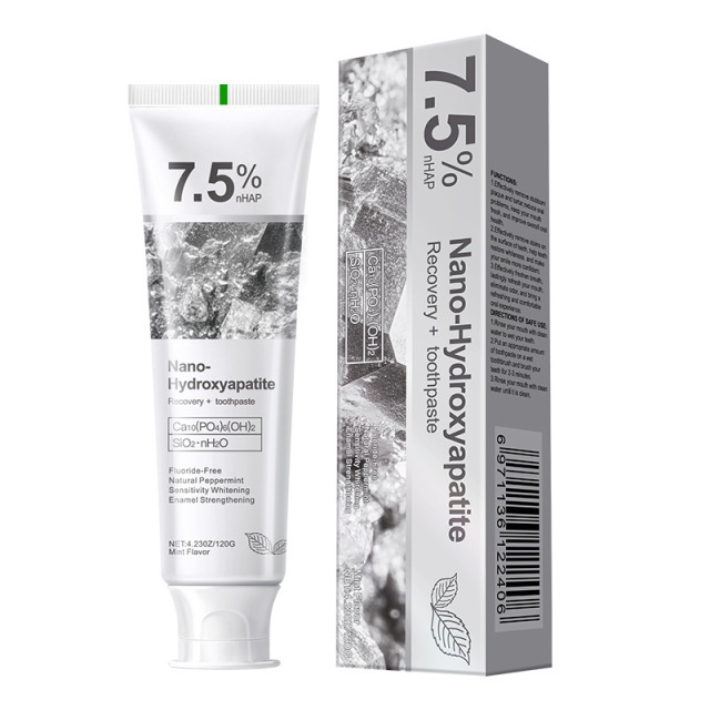 Nano-hydroxyapatite Fluoride-Free Toothpaste for Adults 7.5 Teeth Whitening Decay Repair Breath Freshening Chemical Ingredient