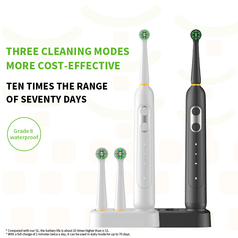 Portable Rechargeable Electric Toothbrush LED Display Multi-Function Travel Head Rotary Rotating Soft Oscillating Toothbrush