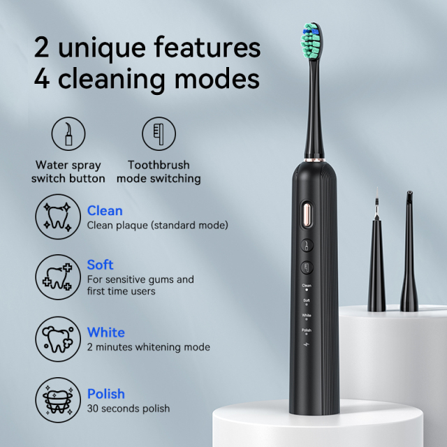 3-in-1 Electric Toothbrush Dental Cordless Water Flosser Teeth Whitening Feature Medium Tartar Remover for Optimal Oral Care