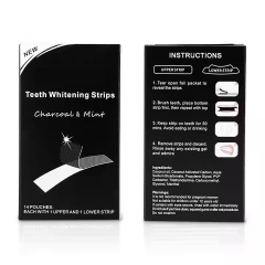 New 14/28pcs Mint Flavor Custom Logo Charcoal Teeth Whitening Strips