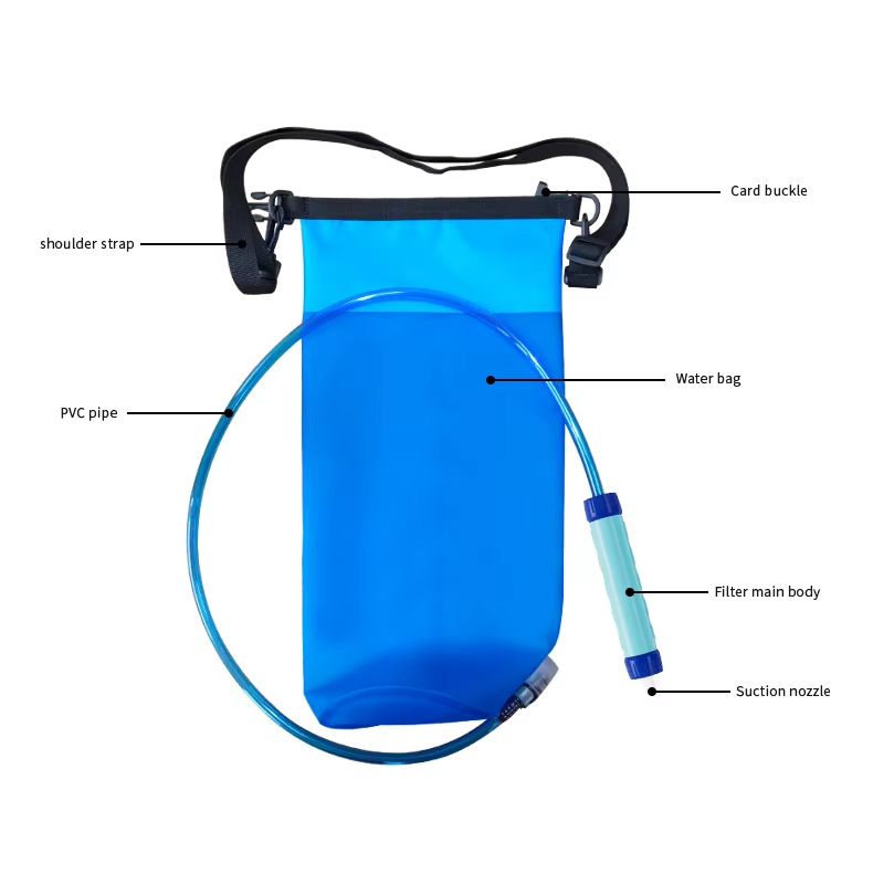 6L TPU Large Capacity Hydration Bladder Outdoor Portable Gravity Water Filter Purifier Filter Water Bag Camping,Large Capacity Outdoor Portable Gravity Water Purifier Filter Bag,Purithm