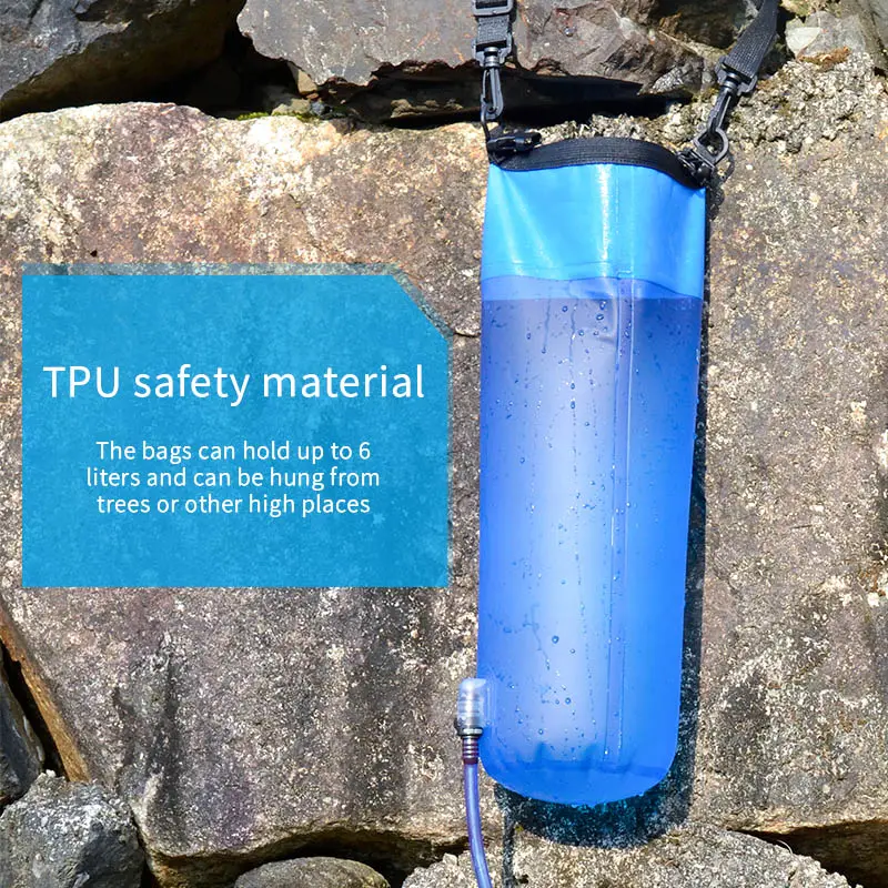 6L TPU Large Capacity Hydration Bladder Outdoor Portable Gravity Water Filter Purifier Filter Water Bag Camping,Large Capacity Outdoor Portable Gravity Water Purifier Filter Bag,Purithm