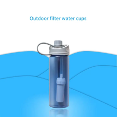 Hiking Survival Portable Outdoor Travel Plastic Integrated Filtered Straw Water Filter Bottle With Filter Straw,Survival Portable Outdoor Water Filter Bottle With Filter Straw,Purithm
