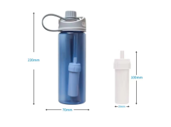 Hiking Survival Portable Outdoor Travel Plastic Integrated Filtered Straw Water Filter Bottle With Filter Straw,Survival Portable Outdoor Water Filter Bottle With Filter Straw,Purithm