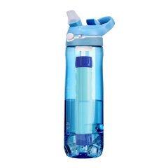 Hiking Survival Portable Outdoor Travel Plastic Integrated Filtered Straw Water Filter Bottle With Filter Straw,Survival Portable Outdoor Water Filter Bottle With Filter Straw,Purithm