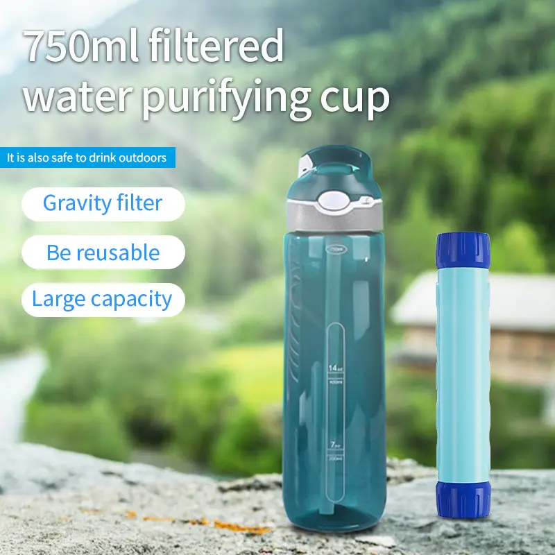 Outdoor Survival Camping Portable Hiking Drink Water Filter Purifier Bottle Filter Water With Purifier,Outdoor Portable Water Filter Bottle Water Filter Water Purifier,Purithm