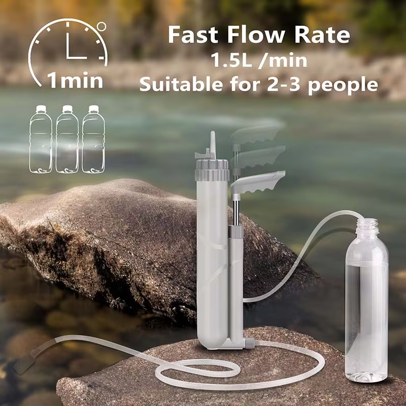 Personal Camping Portable UF Membrane Water Purifier Outdoor Pump Water Filter,Portable Water Purifier Systems with filters for Outdoor Activities,Purithm