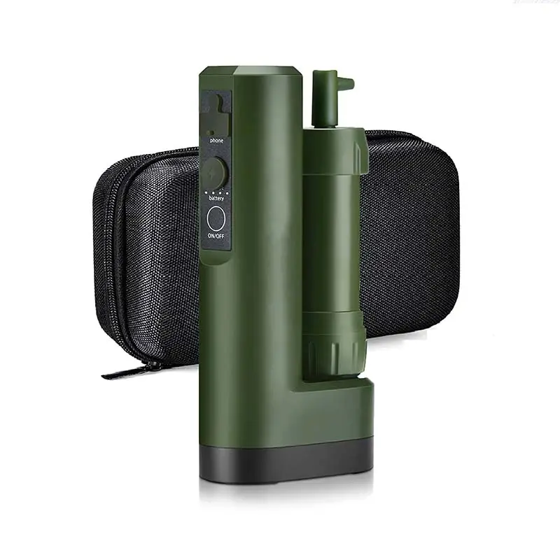 Survival Camping Hiking Emergency Personal Portable Outdoor Electric Water Purifier Filter Straw,Portable Outdoor Electric Water Purifier Filter Straw with hand pump,Purithm
