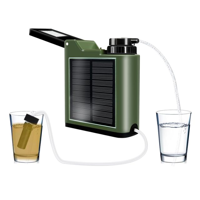 Hiking Drinking Mini Pump Electric Water Filter Straw System Camping Outdoor Portable Personal Electric Water Purifier Filter,Portable Survival Electric Water Filter Straw System for Outdoor,Purithm