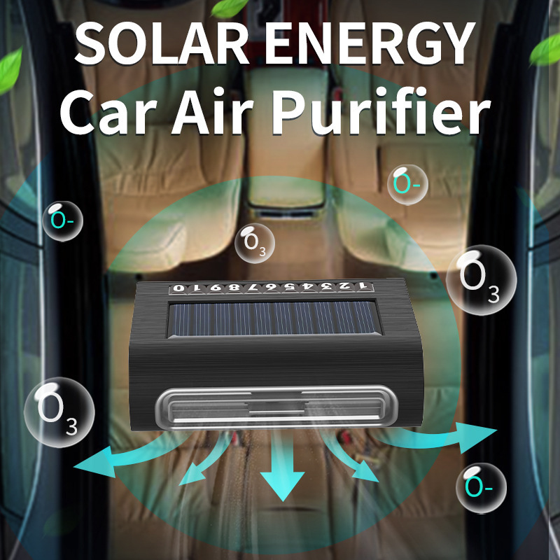 New Arrival Portable Home Office Car Air Cleaner Solar Energy Mini Car Air Purifier with HEPA Filter,Professional Car Air Purifier | HEPA+Carbon+Ozone Sanitizer for car,Purithm