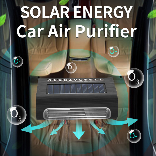New Arrival Portable Home Office Car Air Cleaner Solar Energy Mini Car Air Purifier with HEPA Filter,Professional Car Air Purifier | HEPA+Carbon+Ozone Sanitizer for car,Purithm