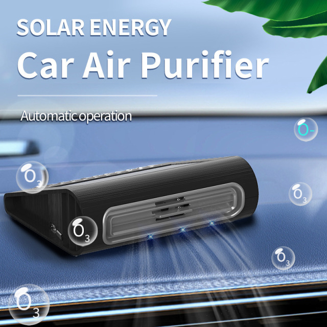 New Arrival Portable Home Office Car Air Cleaner Solar Energy Mini Car Air Purifier with HEPA Filter,Professional Car Air Purifier | HEPA+Carbon+Ozone Sanitizer for car,Purithm