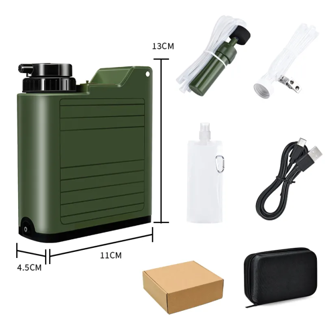 Hiking Drinking Mini Pump Electric Water Filter Straw System Camping Outdoor Portable Personal Electric Water Purifier Filter,Portable Survival Electric Water Filter Straw System for Outdoor,Purithm