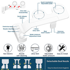 Detachable Non Electric Bidet Detachable Non Electric Smart Toilet Bidet Dual Nozzle Key Button Bidet Toilet Attachment,Detachable Electric Bidet Smart Toilet Bidet Bidet Toilet Attachment,Purithm