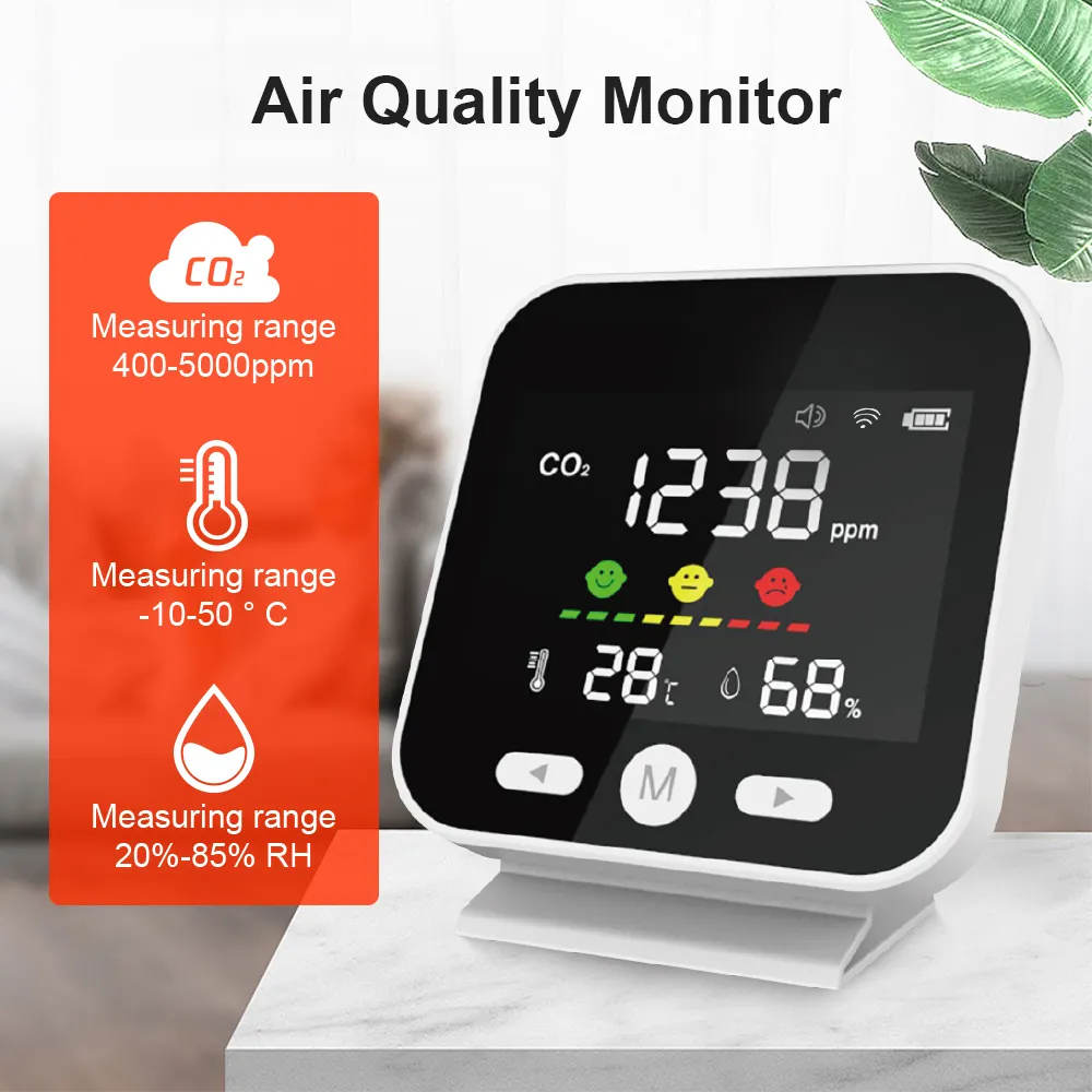 High Quality Indoor air Quality Monitor Smart CO2 Meter Portable CO2 Gas Analyzers Carbon Dioxide Detector CO2 Sensor,High Quality air Quality Monitor Realy time Detector Sensor,Purithm