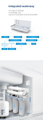 Water purification system with integrated waterway,no leakage Excellent reverse osmosis water purifier,Remove 99.99% contaminants with our under-sink water purifier,Purithm